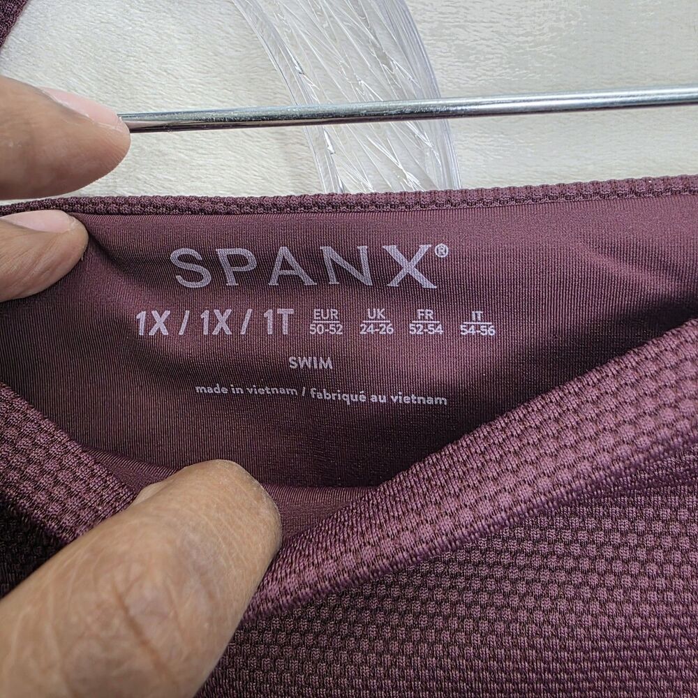 Spanx Pique Longline Flounce Swim Top Shaping Cheeky Bikini Bottom Size 2x/1x - Picture 7 of 13